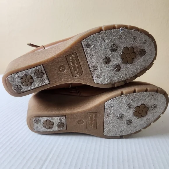 Rampage girls Lace Up brown Micro Suede Faux Fur girls Boots size 4 - Picture 12 of 15